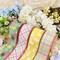 LaRibbons Wired Ribbon | White w/ Pastel Pink and Green Bias Plaid | 10 Yard Roll